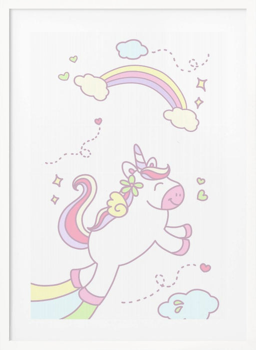 Unicorn and Baby girl Framed Art Wall Decor