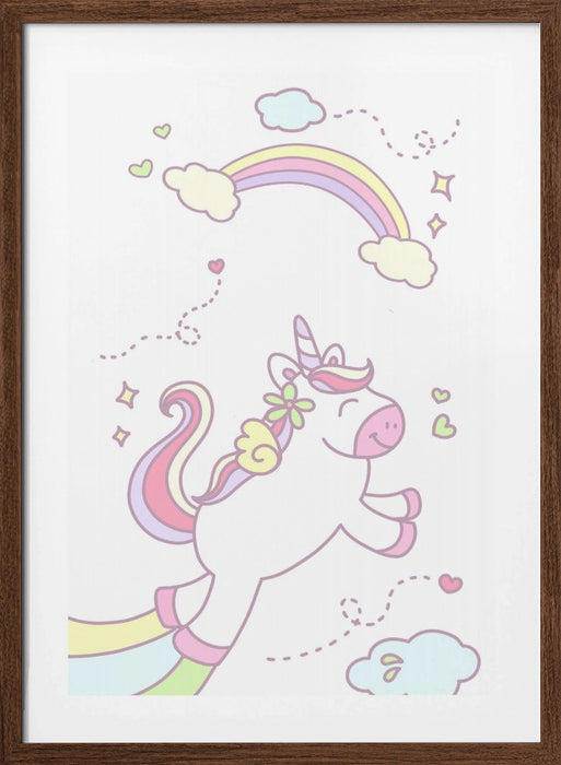 Unicorn and Baby girl Framed Art Wall Decor