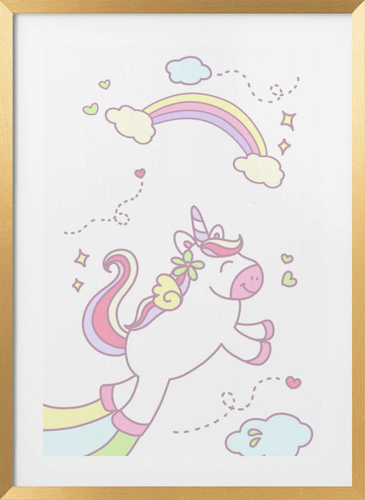 Unicorn and Baby girl Framed Art Wall Decor