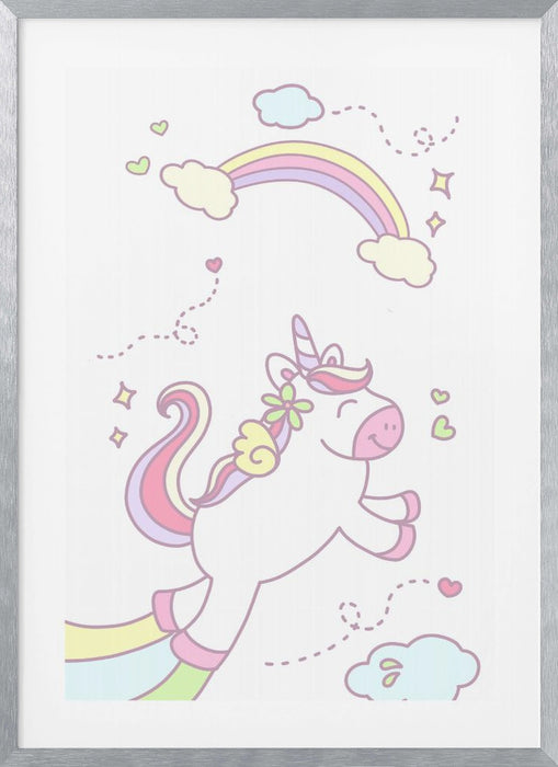 Unicorn and Baby girl Framed Art Wall Decor