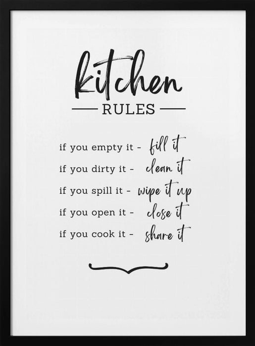 Kitchen Rules Framed Art Wall Decor