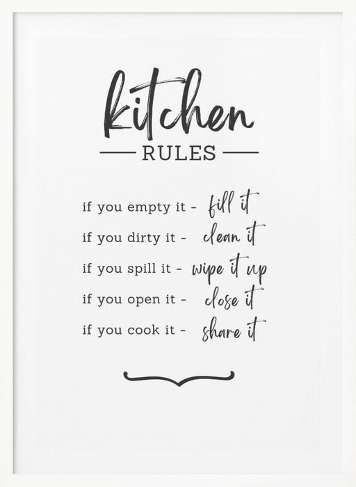 Kitchen Rules Framed Art Wall Decor