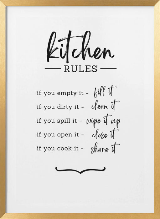 Kitchen Rules Framed Art Wall Decor