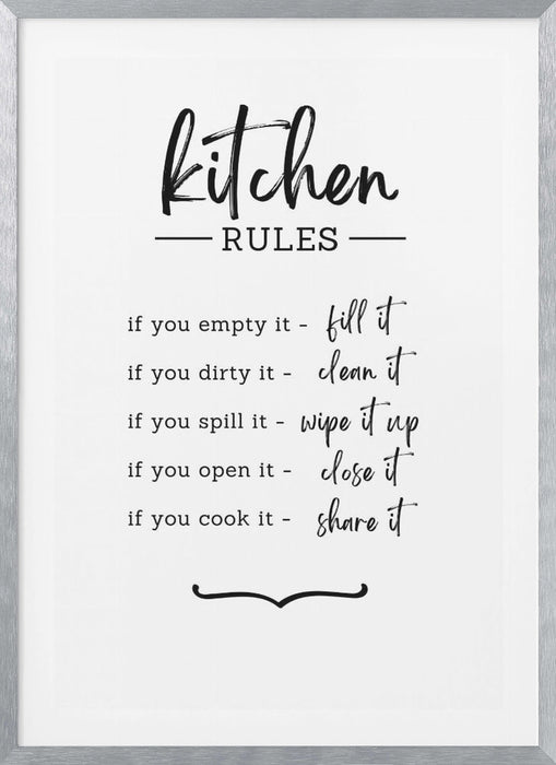 Kitchen Rules Framed Art Wall Decor