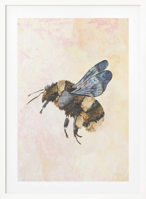 Grunge Watercolour Bee Framed Art Wall Decor