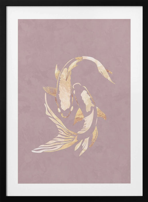 Pink gold koi fish 2 Framed Art Modern Wall Decor