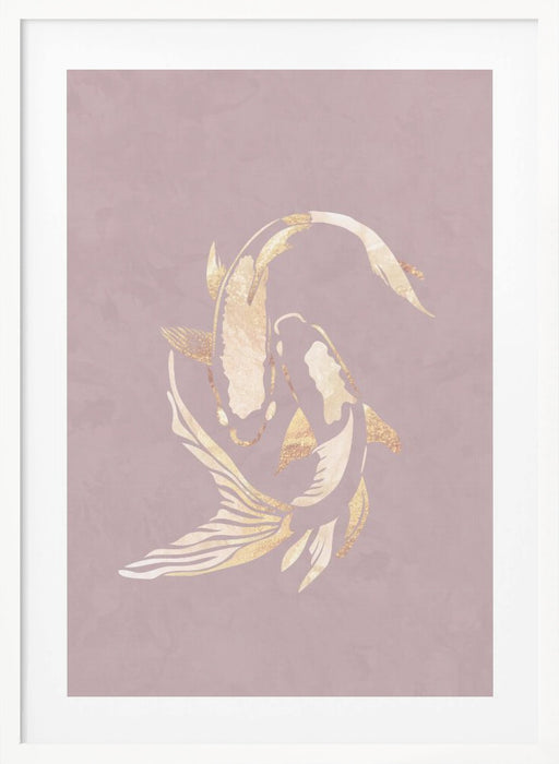 Pink gold koi fish 2 Framed Art Modern Wall Decor