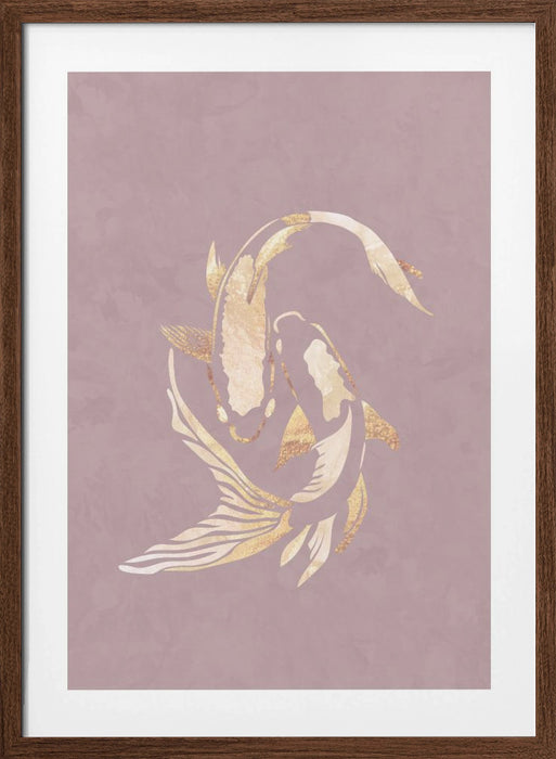 Pink gold koi fish 2 Framed Art Modern Wall Decor