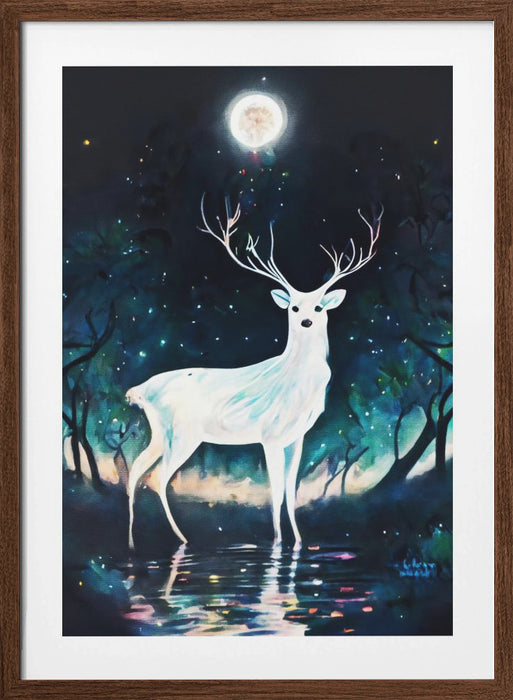 Paint Deer Framed Art Modern Wall Decor