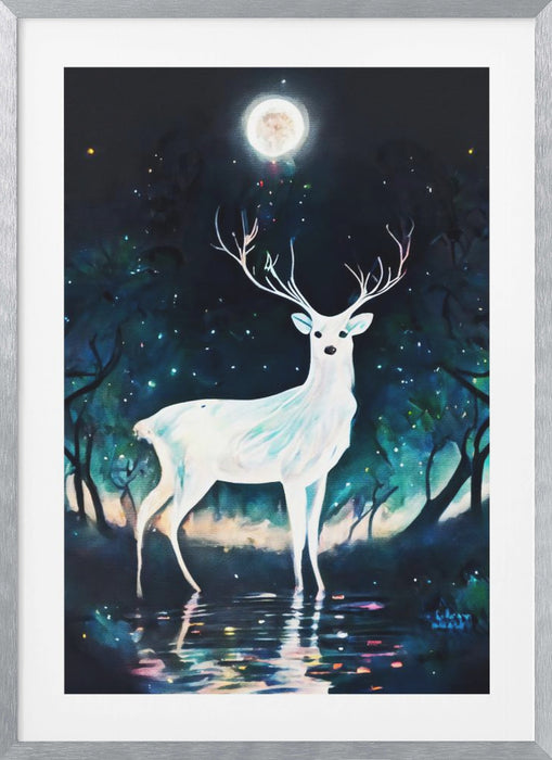 Paint Deer Framed Art Modern Wall Decor