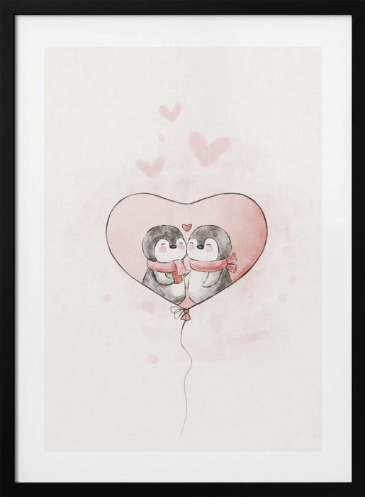 Penguin in love Framed Art Wall Decor