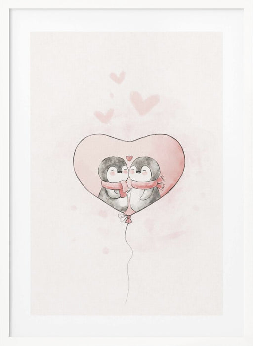 Penguin in love Framed Art Wall Decor