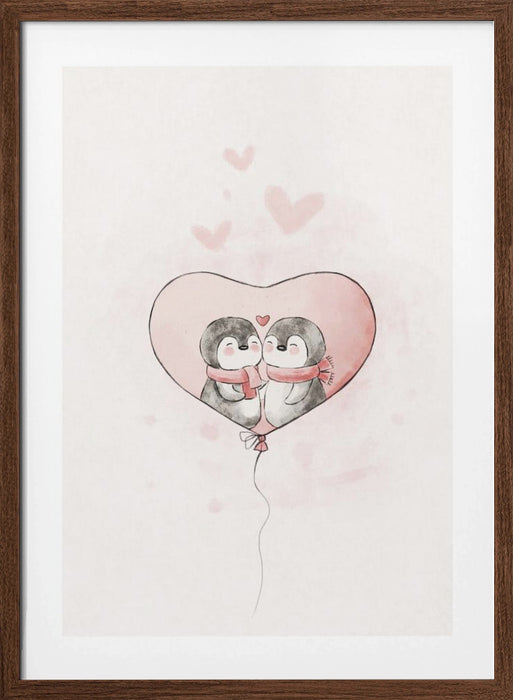 Penguin in love Framed Art Wall Decor