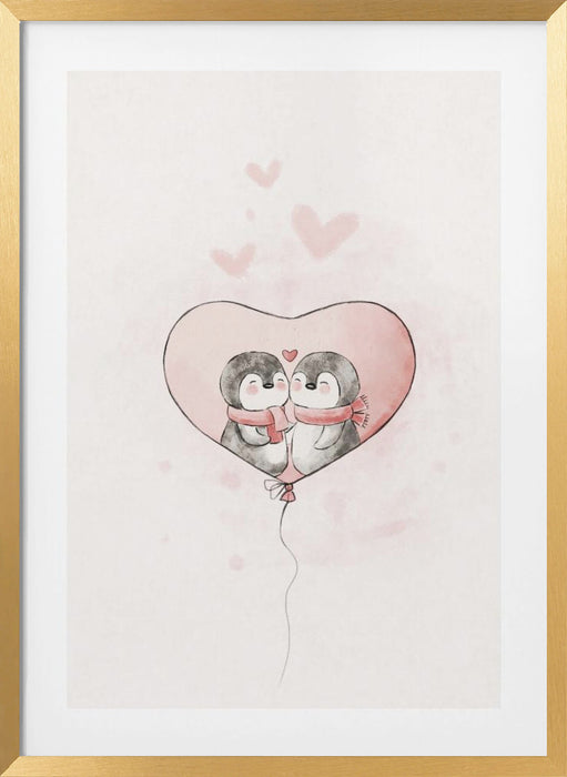 Penguin in love Framed Art Wall Decor