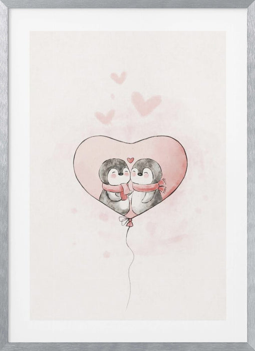 Penguin in love Framed Art Wall Decor