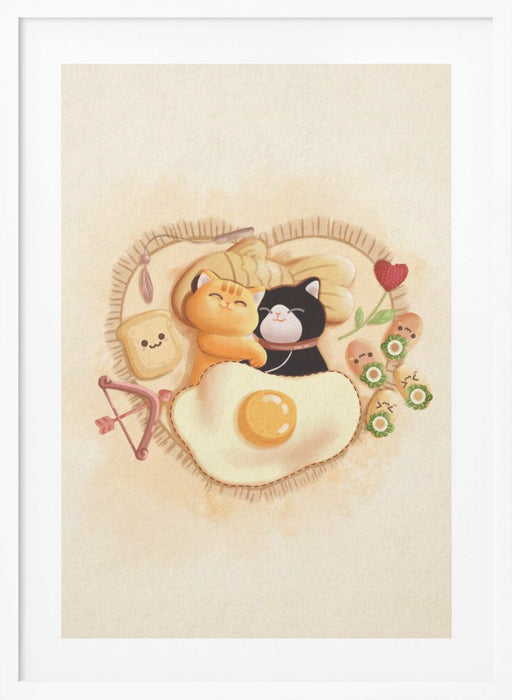 Cats in love Framed Art Modern Wall Decor