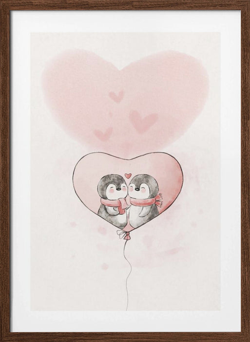 Penguin in love Framed Art Wall Decor