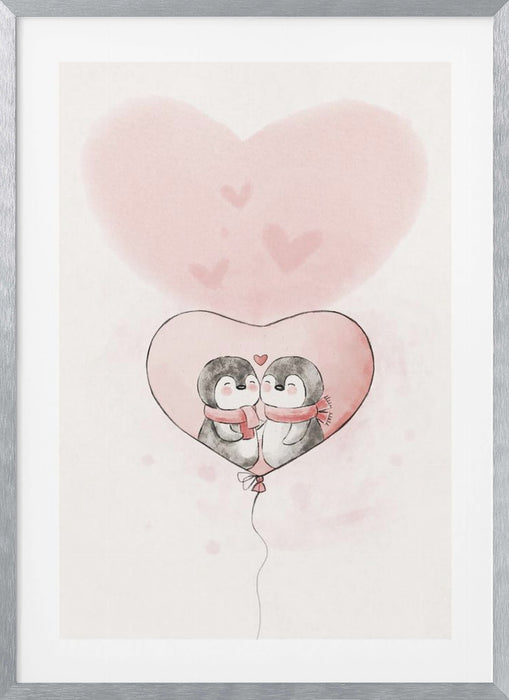 Penguin in love Framed Art Wall Decor