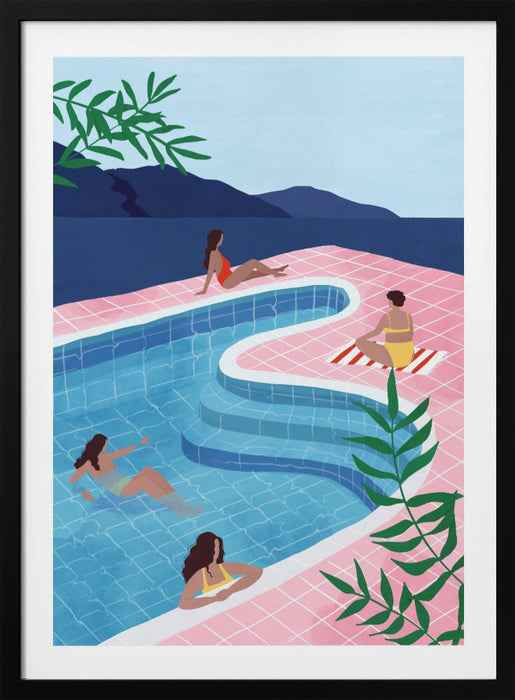 Pool Ladies Framed Art Wall Decor