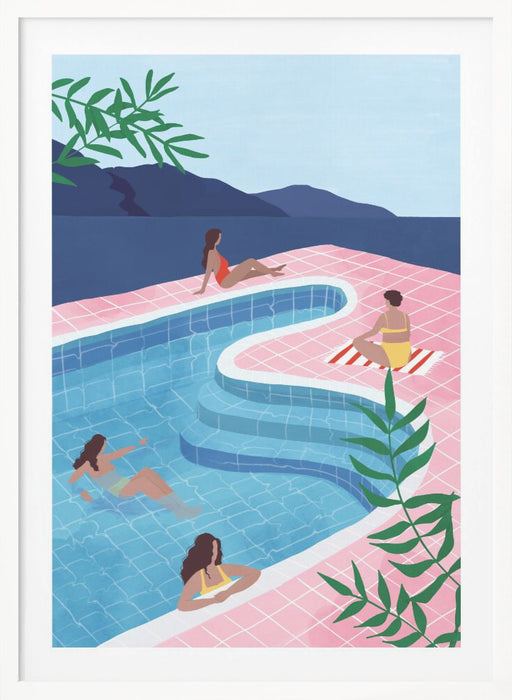 Pool Ladies Framed Art Wall Decor