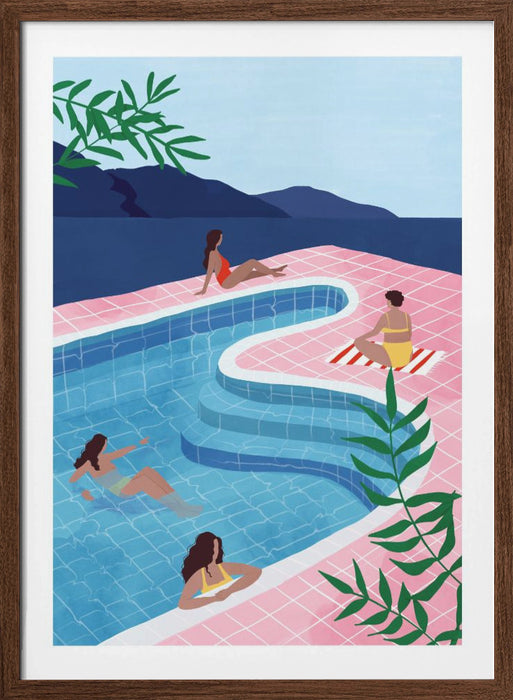 Pool Ladies Framed Art Wall Decor