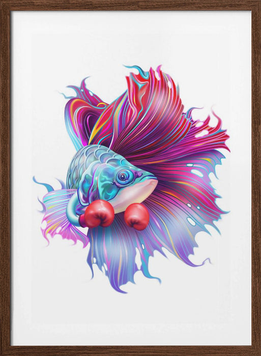 FIGHTHING FISH Framed Art Wall Decor