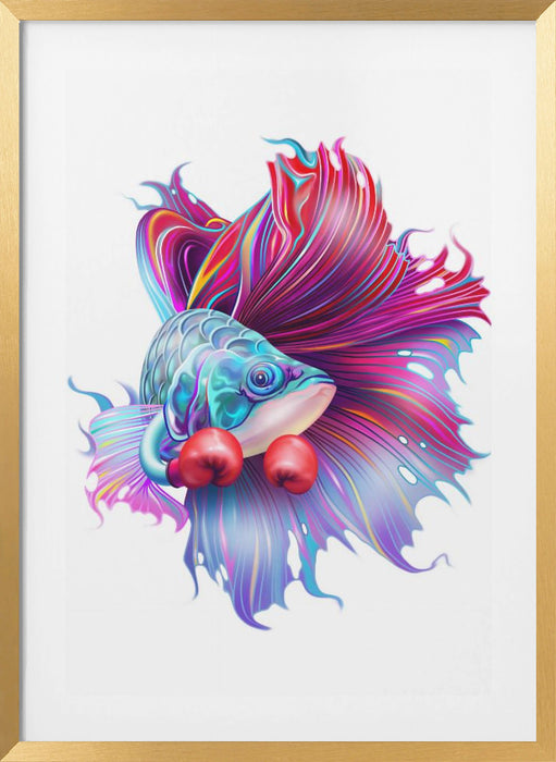 FIGHTHING FISH Framed Art Wall Decor