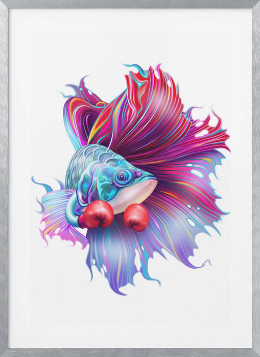 FIGHTHING FISH Framed Art Wall Decor