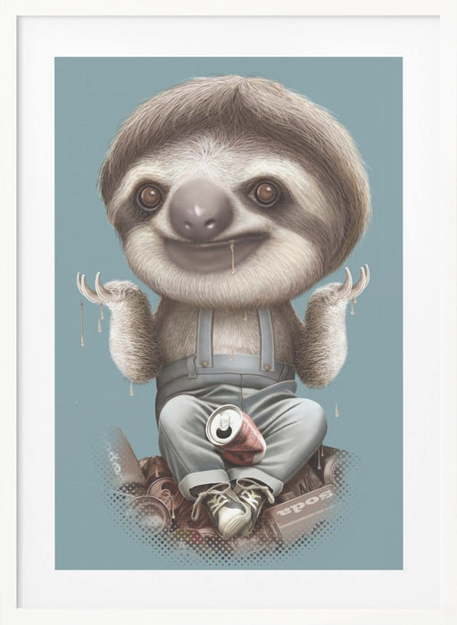 SLOTH DON'T CARE Framed Art Wall Decor