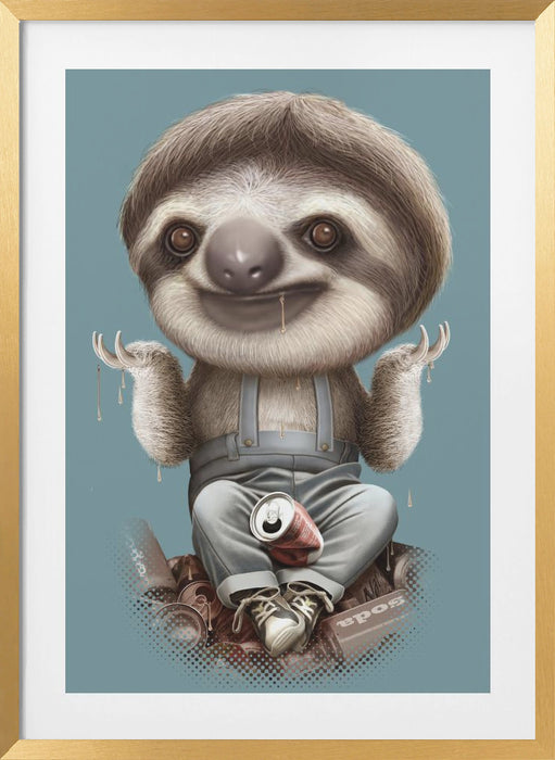 SLOTH DON'T CARE Framed Art Wall Decor