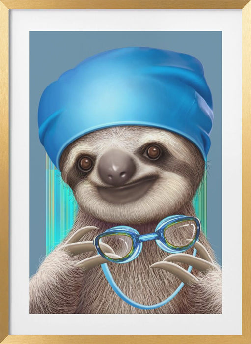 SLOTH WITH GOGGLES Framed Art Wall Decor