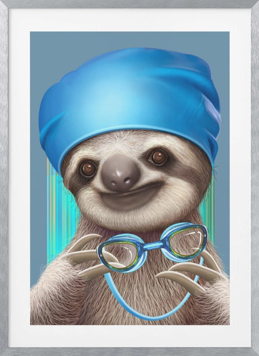 SLOTH WITH GOGGLES Framed Art Wall Decor