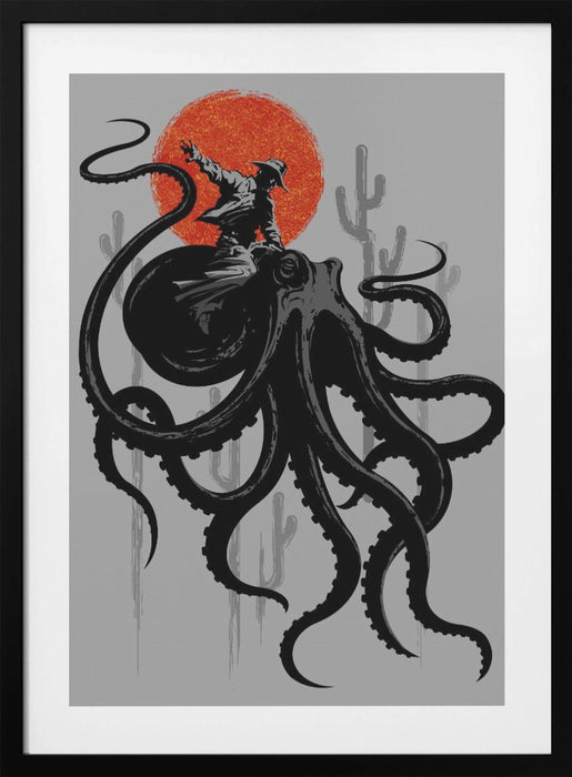 RIDING THE OCTOPUS Framed Art Wall Decor