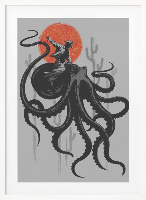 RIDING THE OCTOPUS Framed Art Wall Decor