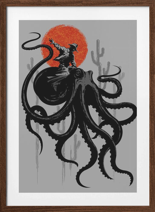 RIDING THE OCTOPUS Framed Art Wall Decor