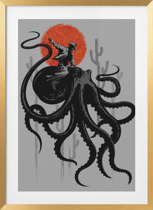 RIDING THE OCTOPUS Framed Art Wall Decor