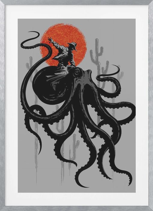 RIDING THE OCTOPUS Framed Art Wall Decor