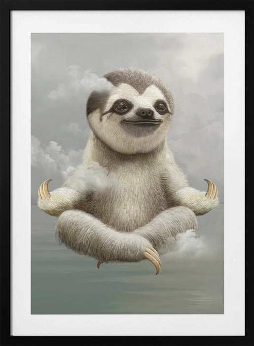 sloth meditating Framed Art Wall Decor