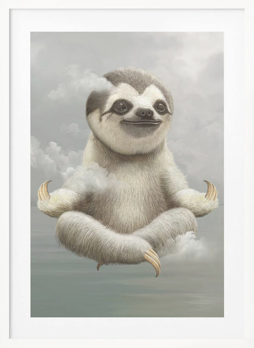 sloth meditating Framed Art Wall Decor