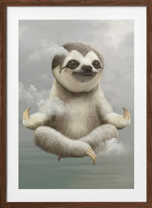 sloth meditating Framed Art Wall Decor