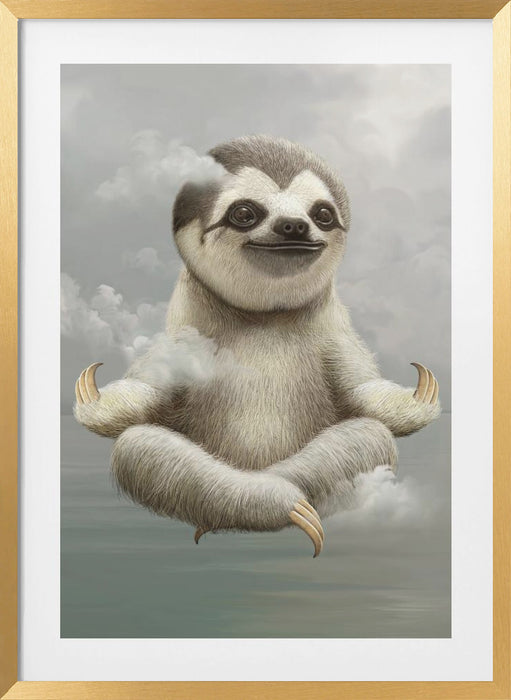 sloth meditating Framed Art Wall Decor