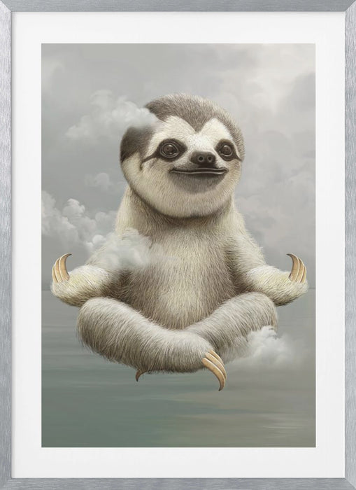 sloth meditating Framed Art Wall Decor