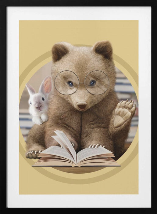 bear sharing knowledge Framed Art Modern Wall Decor