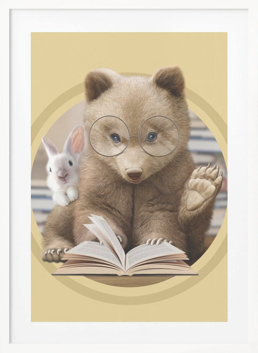 bear sharing knowledge Framed Art Modern Wall Decor