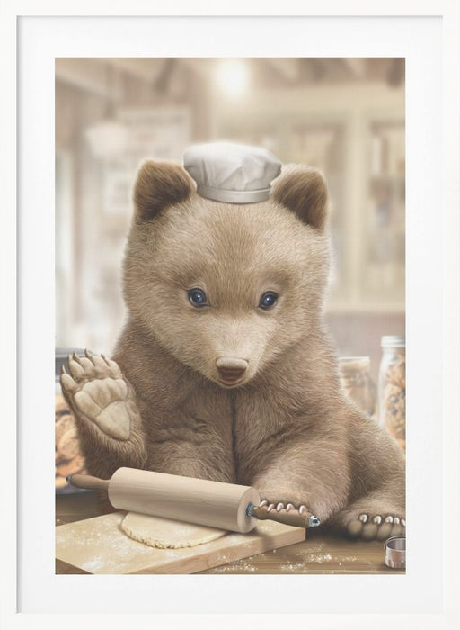 bear baking Framed Art Modern Wall Decor