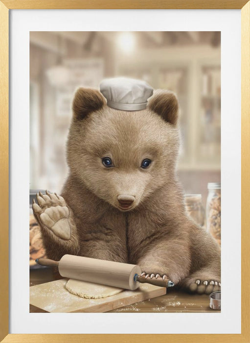 bear baking Framed Art Modern Wall Decor