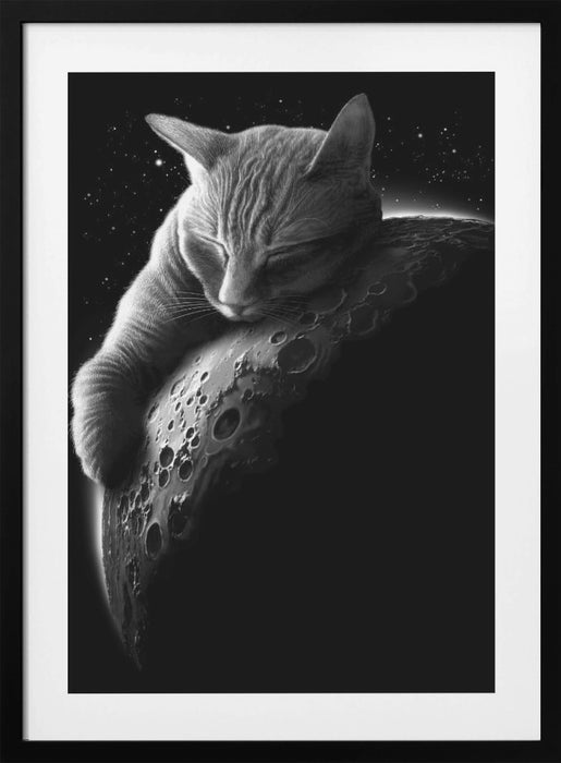 mooncat Framed Art Modern Wall Decor