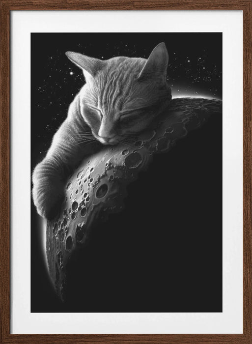 mooncat Framed Art Modern Wall Decor