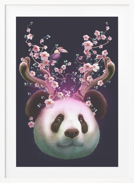 panda horns up Framed Art Modern Wall Decor