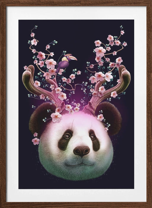 panda horns up Framed Art Modern Wall Decor